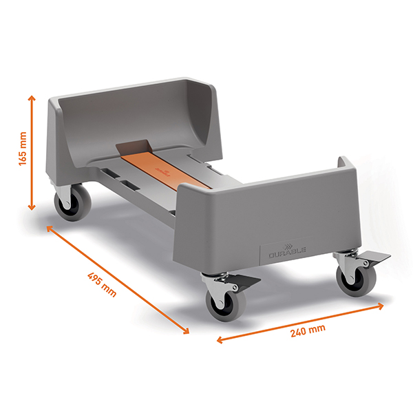 Carrello rettangolare per bidoni DURABIN da 60L - 4 ruote - 24 × 16,5 × 49,5 cm - rPP - Durable Carrello rettangolare per bidoni DURABIN da 60L - 4 ruote - 24 × 16,5 × 49,5 cm - rPP - Durable