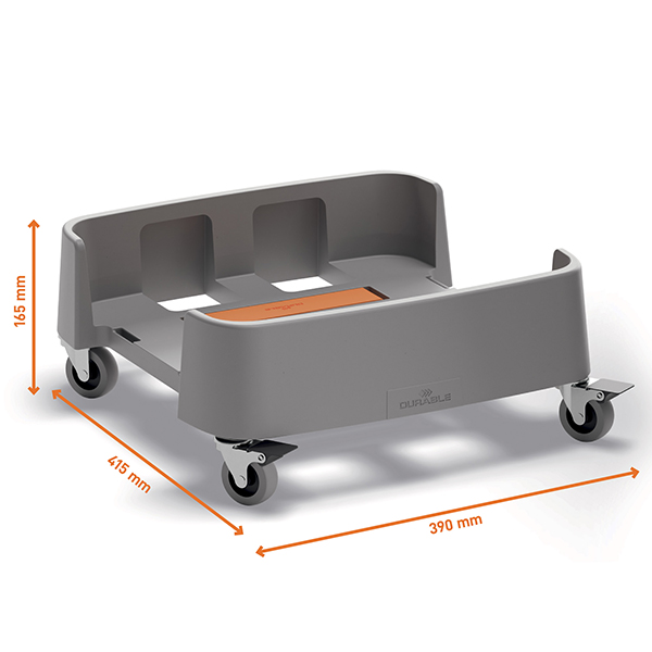 Carrello quadrato per bidoni DURABIN da 90L - 4 ruote - 39 × 16,5 × 41,5 cm - rPP - Durable Carrello quadrato per bidoni DURABIN da 90L - 4 ruote - 39 × 16,5 × 41,5 cm - rPP - Durable