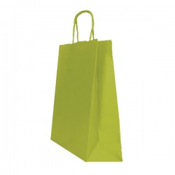 Shopper Twisted - maniglie cordino - 45 x 15 x 50 cm - carta kraft - verde fagiolo - Mainetti Bags - conf. 25 pezzi