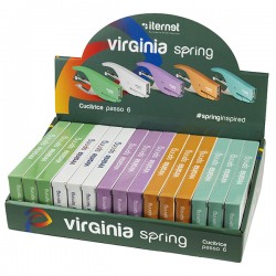 Cucitrice a pinza Virginia spring - 5 colori assortiti pastello - Iternet - Expo da 15 pezzi