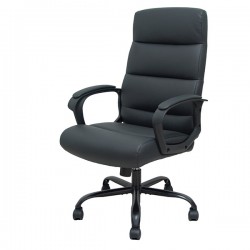 Poltrona direzionale Opti545 - con braccioli fissi e schenale alto - ecopelle - nero - Piqueras y Crespo