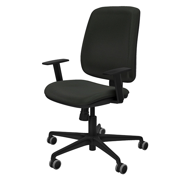 Sedia ergonomica Alares - con braccioli regolabili - nero - Piqueras y Crespo