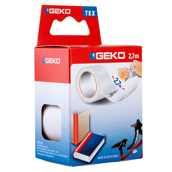 Nastro adesivo telato Tex - 38 mm x 2,7 m - bianco - Geko Nastro adesivo telato Tex - 38 mm x 2,7 m - bianco - Geko