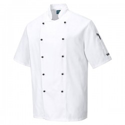 Giacca cuoco Kent - maniche corte - taglia L - bianco - Portwest