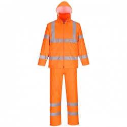 Completo antipioggia HiVi - ripiegabile - impermeabile - L - arancione fluo - Portwest