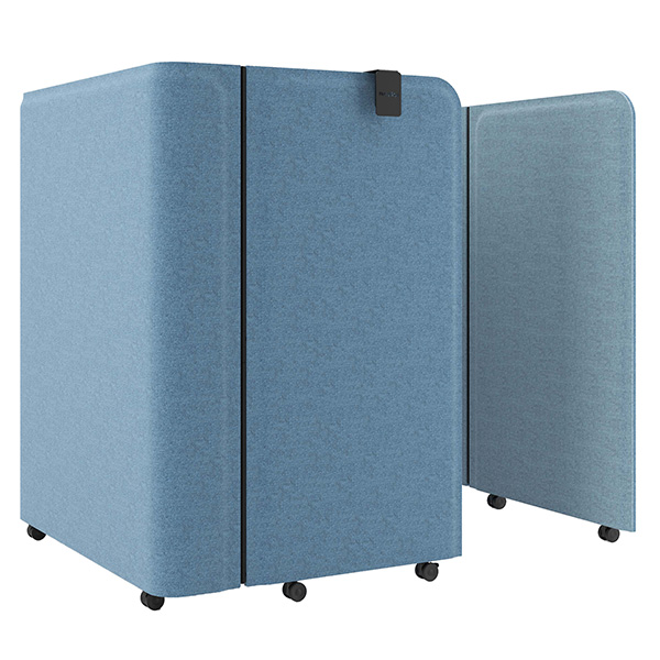 Ufficio compatto con ruote - scrivania ribaltabile - azzurro - Piqueras y Crespo