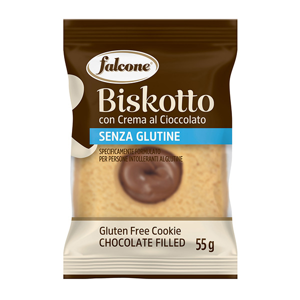 Biscotti farciti linea Biskotti - cioccolato - monoporzione da 55 gr - Falcone Biscotti farciti linea Biskotti - cioccolato - monoporzione da 55 gr - Falcone