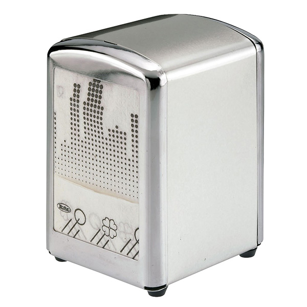 Dispenser tovaglioli da bar - 10x9x13 cm - argento - Leone Dispenser tovaglioli da bar - 10x9x13 cm - argento - Leone