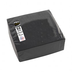 Tovaglioli cocktail - 2 veli - 20 x 20 cm - carta - nero - Pro Nappe - conf. 50 pezzi