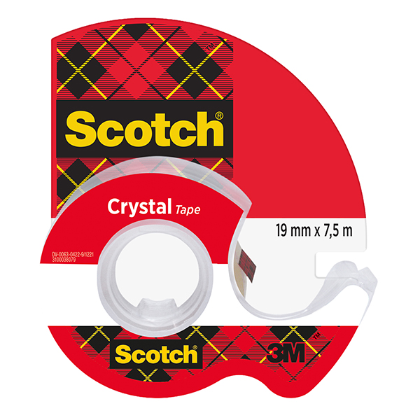 Nastro adesivo in chiocciola Crystal 600 - 19 mm x 7,5m - acrilico - trasparente - Scotch Nastro adesivo in chiocciola Crystal 600 - 19 mm x 7,5m - acrilico - trasparente - Scotch