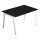 Scrivania lineare Easy - struttura bianca - gambe inclinate - 120 x 80 cm - nero venato