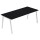 Scrivania lineare Easy - struttura bianca - gambe inclinate - 140 x 80 cm - nero venato