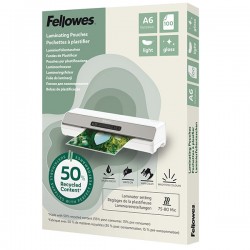 Pouches riciclate - A6 - 2x80 micron - Fellowes - scatola 100 pezzi