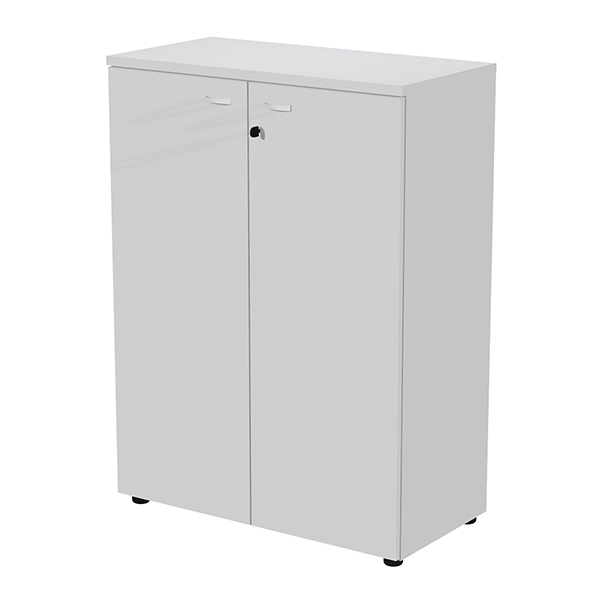 Armadio modulare - a 2 ante medio - 90 x 44 x 123 cm - grigio