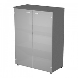 Armadio modulare - a 2 ante vetro - 90 x 44 x 123 cm - antracite
