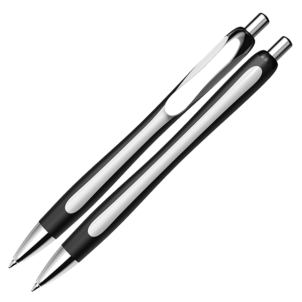Penna a sfera a scatto Slider Rave - punta XB - fusto nero/bianco - nero - Schneider Penna a sfera a scatto Slider Rave - punta XB - fusto nero/bianco - nero - Schneider