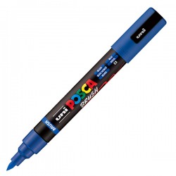 Marcatore a base d'acqua Uni Posca PC5MBR - punta brush 1.0 - 4.0mm - blu  - Uni Mitsubishi