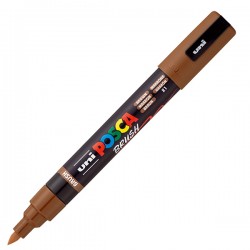 Marcatore a base d'acqua Uni Posca PC5MBR - punta brush 1.0 - 4.0mm - marrone  - Uni Mitsubishi