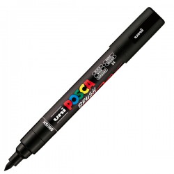Marcatore a base d'acqua Uni Posca PC5MBR - punta brush 1.0 - 4.0mm - nero - Uni Mitsubishi