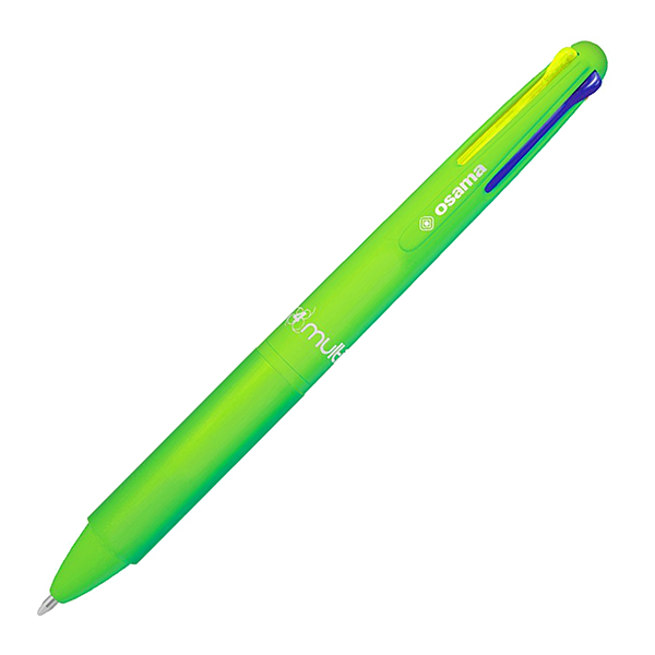 Penna a sfera 4 Multi Chrome - punta 1,00 mm - 4 colori - verde neon - Osama Penna a sfera 4 Multi Chrome - punta 1,00 mm - 4 colori - verde neon - Osama
