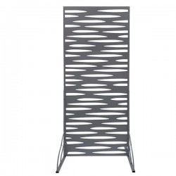 Pannello decorativo - metallo - con piedi laterali - 80 x 180 cm - grigio - Verdemax