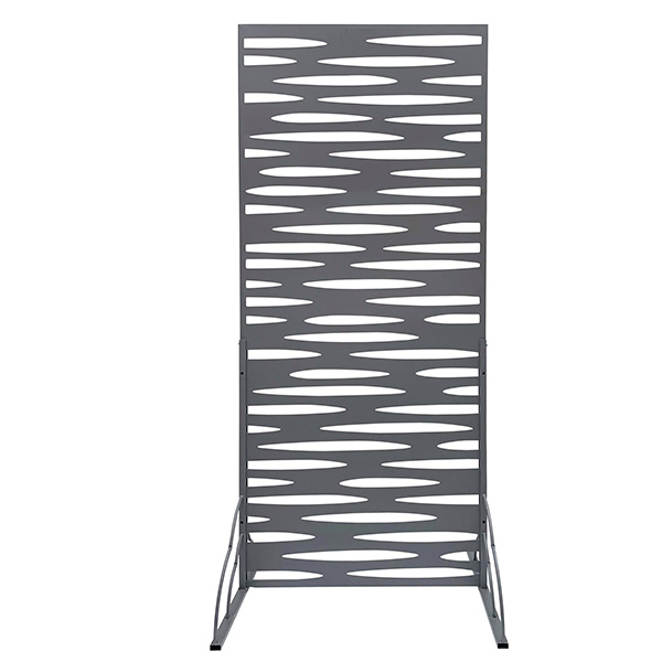 Pannello decorativo - metallo - con piedi laterali - 80 x 180 cm - grigio - Verdemax