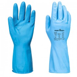 Guanti per alimenti protezione chimica B - M - lattice - leggeri - azzurro - Portwest - conf. 12 pezzi