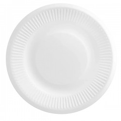 Piatto Light - compostabile - Ø 18 cm - bianco - Signor Bio - conf. 125 pezzi