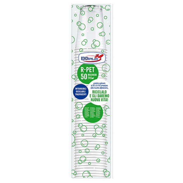 Bicchiere - trasparente - rPET - 500 ml - Dopla - conf. 50 pezzi Bicchiere - trasparente - rPET - 500 ml - Dopla - conf. 50 pezzi