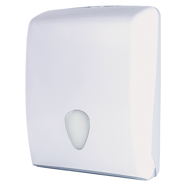 Dispenser asciugamani piegati Stileco - 13 x 27,7 x 37 cm - 600 fogli - ABS - bianco - Medial International