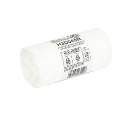 Sacco rifiuti - immondizia HDPE - 45 x 55 cm - 20 L - 15my - bianco - Bio Extrusion - conf. 30 pezzi