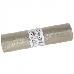 Sacco rifiuti - immondizia PCR - 90 x 120 cm - 120 L - 100 gr - neutro -Bio Extrusion - conf. 10 pezzi
