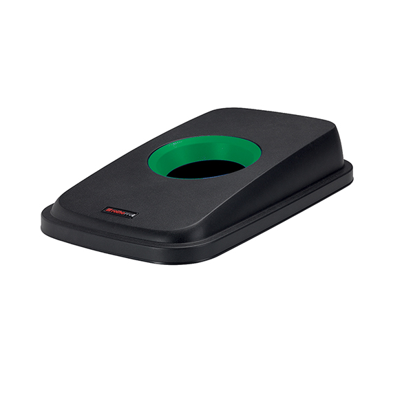 Coperchio per cestino SELECTO - con foro - nero/verde - Rotho Coperchio per cestino SELECTO - con foro - nero/verde - Rotho