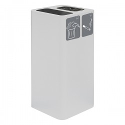Posacenere e gettacarte - 38,3 x 38,3 x 82,5 cm - 100 L - bianco - Stilcasa