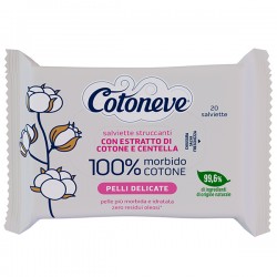 Salvietta struccante - pelli delicate - cotone - Cotoneve - conf. 20 pezzi