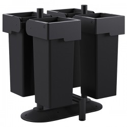 Portarifiuti MODULA - da terra - con contenitore - quadruplo - 78 x 85 x 97,5 cm - 53+53+53+53 L - antracite - Stilcasa