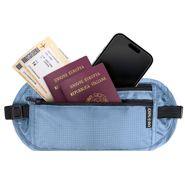 Cintura da viaggio Explora - 25 x 14,5 cm - tessuto - azzurro - Lebez