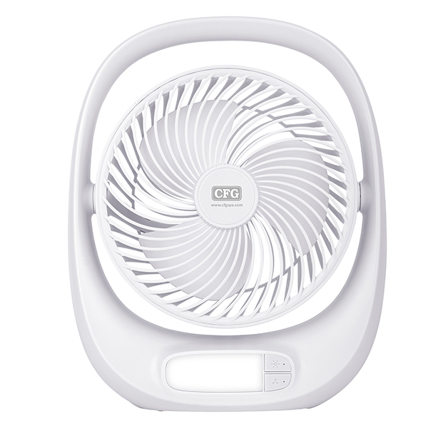 Ventilatore da tavolo Kimono - ricaricabile - con luce LED - 24,8 x 8 x 30,5 cm - bianco - CFG Ventilatore da tavolo Kimono - ricaricabile - con luce LED - 24,8 x 8 x 30,5 cm - bianco - CFG