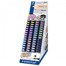 Evidenziatore Textsurfer® Pastel - punta a scalpello - tratto 1,0-5,0mm - colori assortiti - Staedtler - expo 60 pezzi