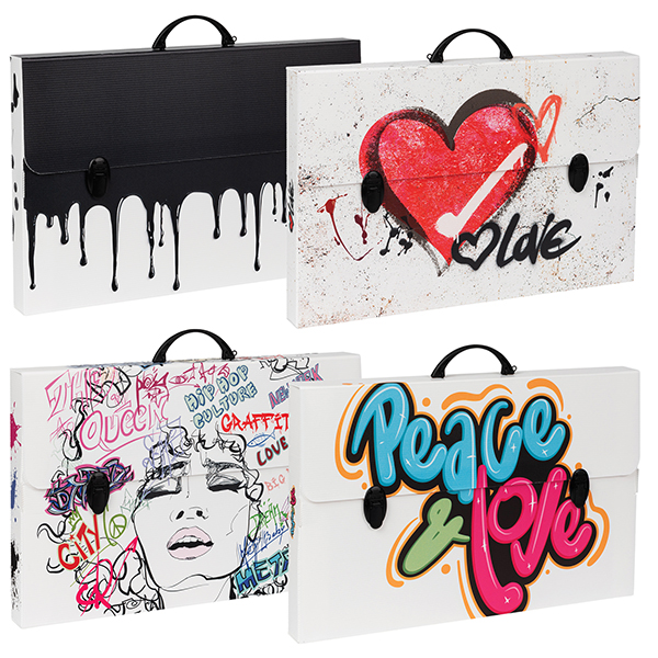 Valigetta polionda Grafitti - 36,5 x 56,5 cm - dorso 5,5 cm - fantasie assortite - Favorit Valigetta polionda Grafitti - 36,5 x 56,5 cm - dorso 5,5 cm - fantasie assortite - Favorit