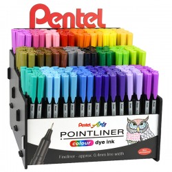 Pointliner Colour - tratto 0,4 mm - colori assortiti - Pentel - expo 288 pezzi