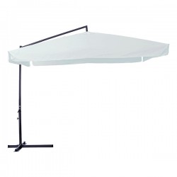 Ombrellone quadro - con braccio laterale - 3 x 3 m - bianco - Garden Friend