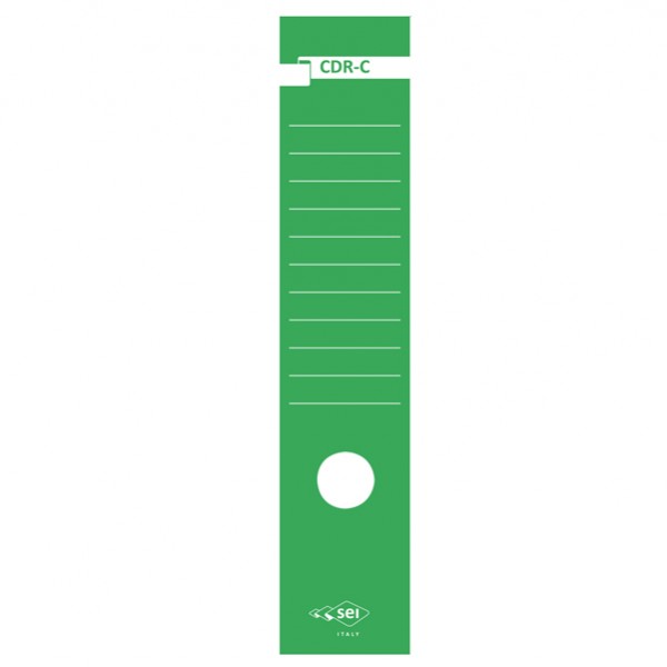 Copridorso CDR C - carta autoadesiva- 7 x 34,5 cm - verde - Sei Rota - conf. 10 pezzi Copridorso CDR C - carta autoadesiva- 7 x 34,5 cm - verde - Sei Rota - conf. 10 pezzi