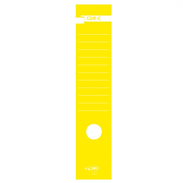 Copridorso CDR C - carta autoadesiva - 7 x 34,5 cm - giallo - Sei Rota - conf. 10 pezzi Copridorso CDR C - carta autoadesiva - 7 x 34,5 cm - giallo - Sei Rota - conf. 10 pezzi