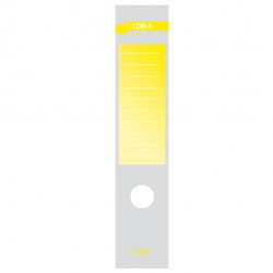 Copridorso CDR S - carta autoadesiva - 7 x 34,5 cm - giallo - Sei Rota - conf. 10 pezzi
