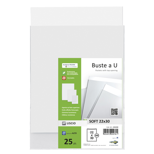 Buste a sacco Soft - PPL - 22 x 30 cm - liscio - trasparente - Sei Rota - conf. 25 pezzi Buste a sacco Soft - PPL - 22 x 30 cm - liscio - trasparente - Sei Rota - conf. 25 pezzi