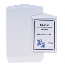 Buste Porta Avvisi Appendicartello - PVC - 15 x 21 cm - trasparente - Sei Rota - conf. 10 pezzi