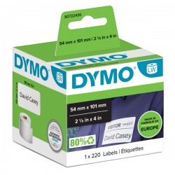 Rotolo 220 etichette LW - 990140 - 54 x 101 - carta - spedizione/badge - bianco - Dymo