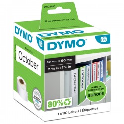 Rotolo 110 etichette LW 990190 - 59 x 190 mm - carta - registratore grande  - bianco - Dymo