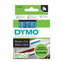 Nastro D1 standard 458060 - 19 mm x 7 mt - PL - nero/blu - Dymo